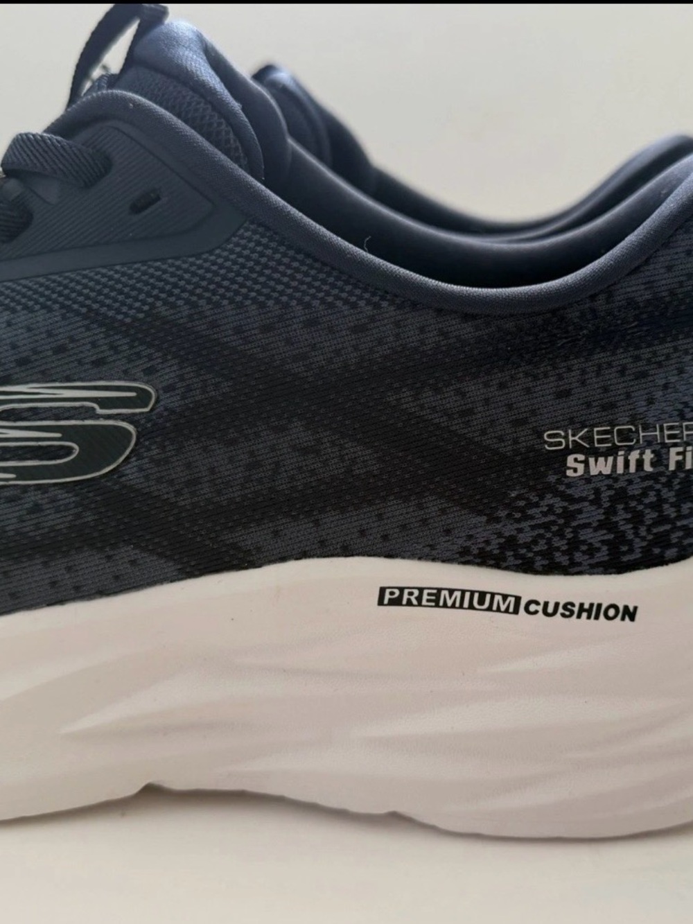 Skechers Navy and White Knit Performance Sneakers - Picture 9 of 11